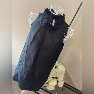 Tyler Böe linen dress with keyhole back, black, size M